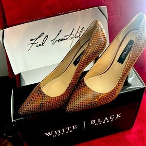 WHBM Olivia Whiskey Brown Shoes Size 6.5